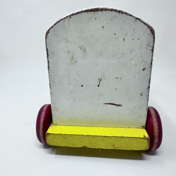 VINTAGE PLAYSKOOL DAIRY WOOD MILK WAGON PULL TOY - Picture 5 of 9